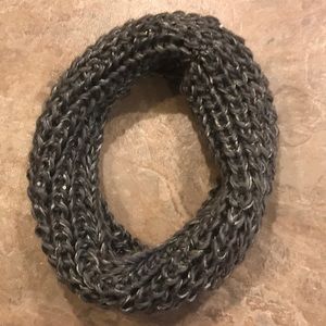Gray and silver sequined infinity scarf